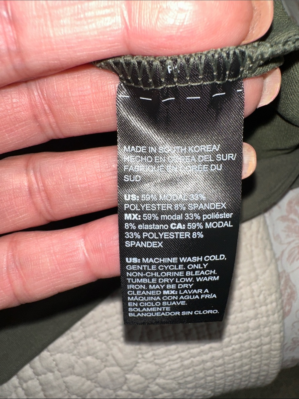Chico's Olive Green Top with Crew Neck - Picture 9 of 11